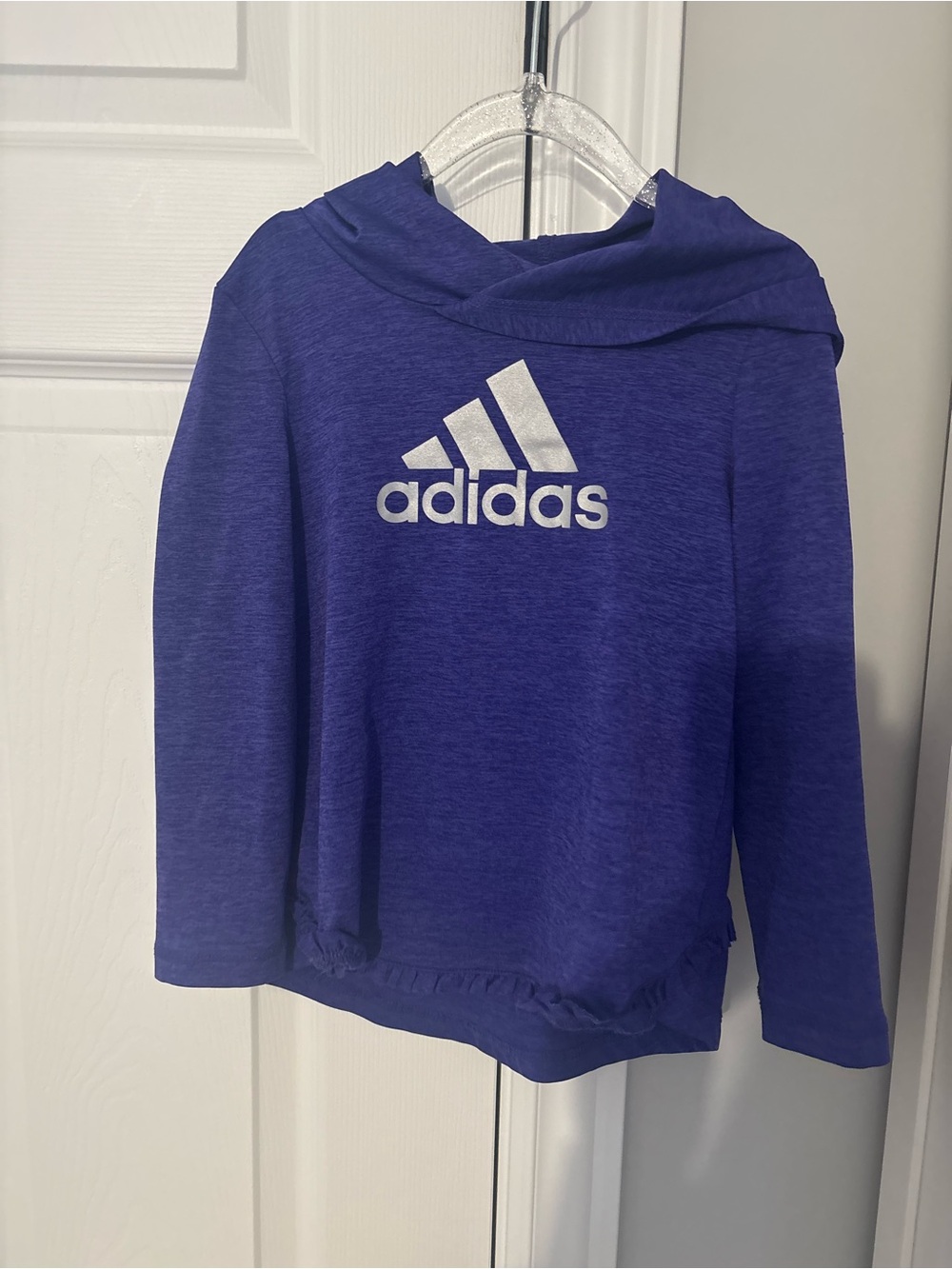 5T adidas Kids Purple Logo Hoodie Top